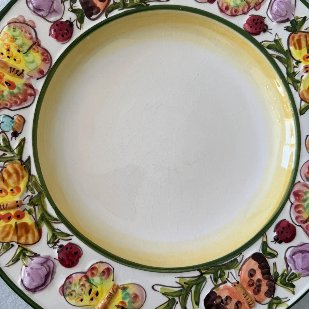 World Bazaars‎ Butterfly Garden Charger Plate 14